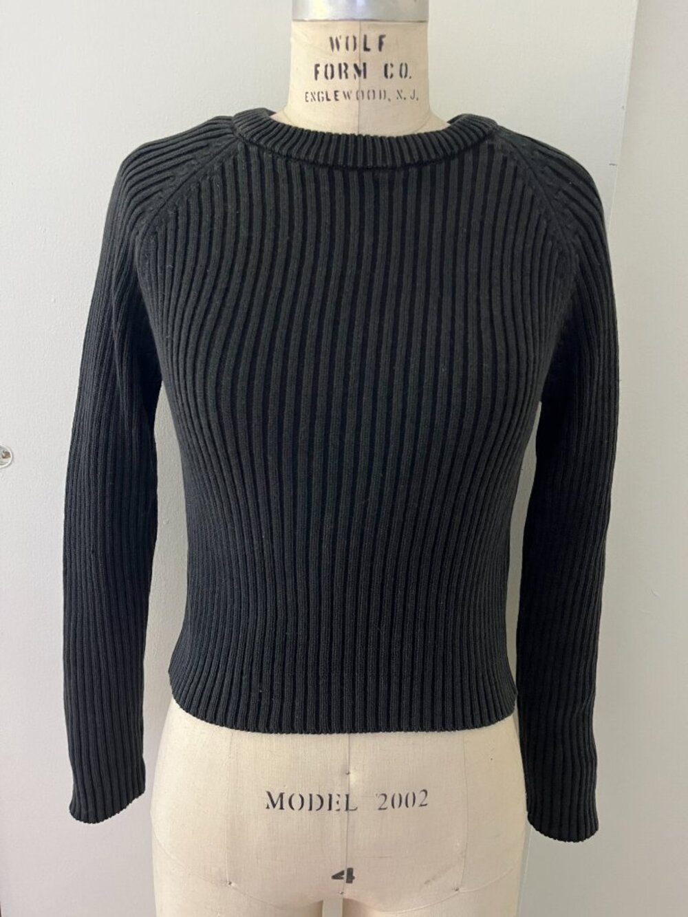 VERA MODA - Cotton KNIT SWEATER Scoop Neck Black size M